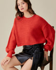 ROUND NECK CROP SWEATER (Various colors), Mustard Seed