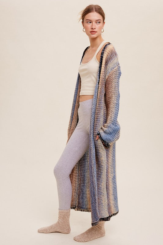 MultiColor Gradation Knit Open Cardigan (Various colors), Listicle