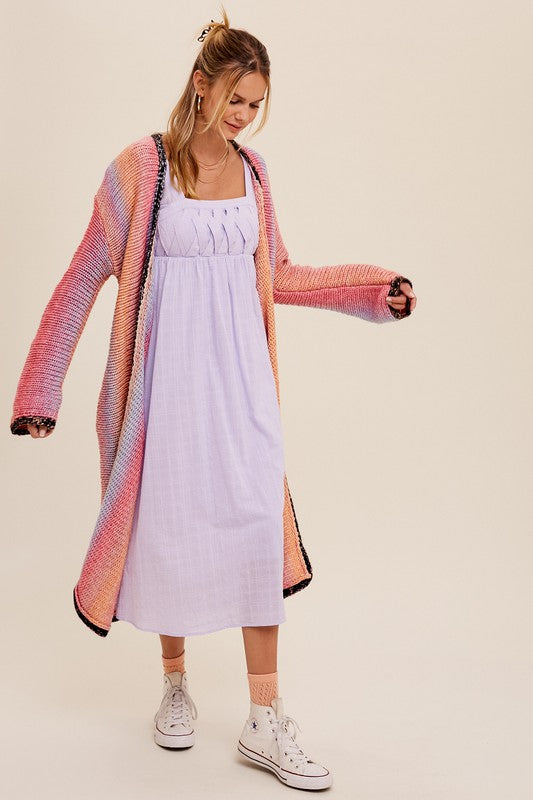 MultiColor Gradation Knit Open Cardigan (Various colors), Listicle