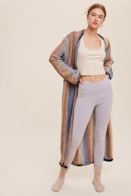 MultiColor Gradation Knit Open Cardigan (Various colors), Listicle