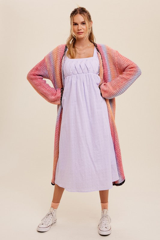 MultiColor Gradation Knit Open Cardigan (Various colors), Listicle