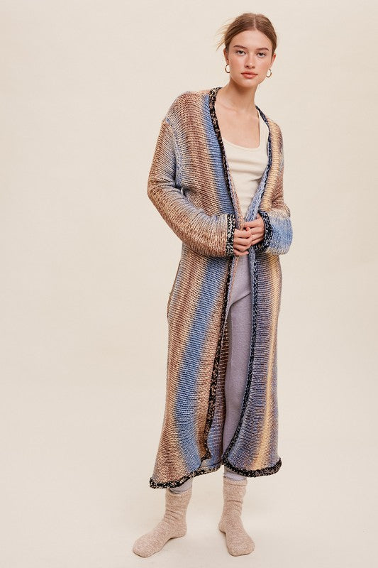 MultiColor Gradation Knit Open Cardigan (Various colors), Listicle