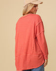 Thermal High Low V-Neck Oversized Top (Various Colors), Timing