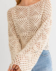 LONG SLEEVE CROCHET TOP (Various Colors), Le Lis