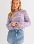 LONG SLEEVE CROCHET TOP (Various Colors), Le Lis