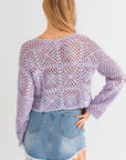 LONG SLEEVE CROCHET TOP (Various Colors), Le Lis