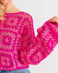 LONG SLEEVE CROCHET TOP (Various Colors), Le Lis