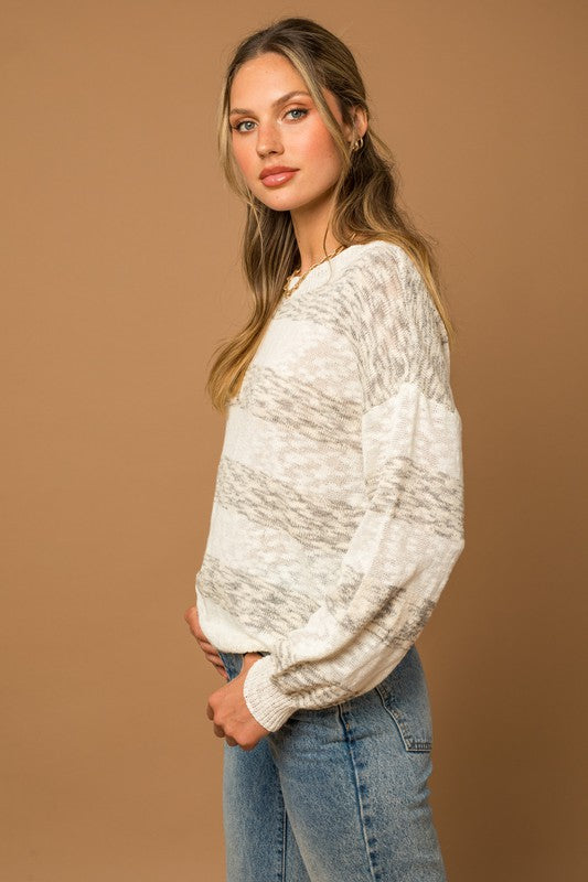 COTTON STRIPED OVERSIZED SWEATER, Gilli