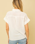 Short Sleeve Button Down Blouse, Gilli