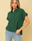 Short Sleeve Button Down Blouse, Gilli