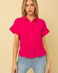 Short Sleeve Button Down Blouse, Gilli