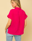 Short Sleeve Button Down Blouse, Gilli