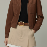 Most Wanted USA - Suede Belt with Organic Shape Buckle