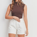 Off-white Pleated Denim Short , Just Black Denim