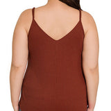 RIBBED HALF SNAP BUTTON CLOSURE CAMI (Plus Only, Various colors)