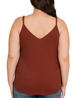 RIBBED HALF SNAP BUTTON CLOSURE CAMI (Plus Only, Various colors)