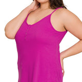 RIBBED HALF SNAP BUTTON CLOSURE CAMI (Plus Only, Various colors)