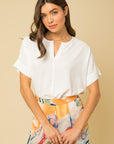 Short Sleeve V Neck Top, Various Colors- Gilli