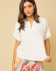 Short Sleeve V Neck Top, Various Colors- Gilli