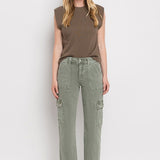 High Rise Cargo Straight Jeans, Vervet