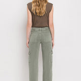 High Rise Cargo Straight Jeans, Vervet