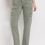 High Rise Cargo Straight Jeans, Vervet