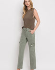 High Rise Cargo Straight Jeans, Vervet