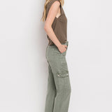 High Rise Cargo Straight Jeans, Vervet