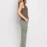 High Rise Cargo Straight Jeans, Vervet