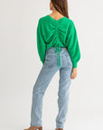 Fuzzy Sweater with Back Ruching (Various Colors), Le Lis