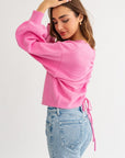 Fuzzy Sweater with Back Ruching (Various Colors), Le Lis