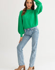 Fuzzy Sweater with Back Ruching (Various Colors), Le Lis