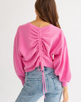 Fuzzy Sweater with Back Ruching (Various Colors), Le Lis