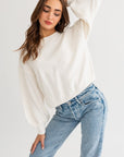 Fuzzy Sweater with Back Ruching (Various Colors), Le Lis