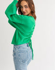 Fuzzy Sweater with Back Ruching (Various Colors), Le Lis