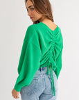 Fuzzy Sweater with Back Ruching (Various Colors), Le Lis