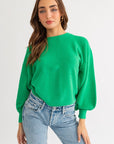 Fuzzy Sweater with Back Ruching (Various Colors), Le Lis