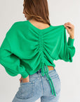 Fuzzy Sweater with Back Ruching (Various Colors), Le Lis