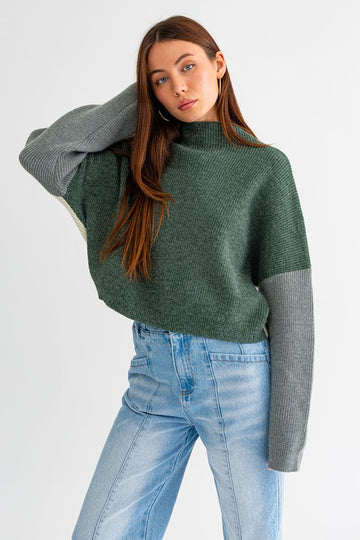 Color Block Oversized Sweater (Various colors), Le Lis