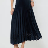 Current Air - Pleated Laser Cut Maxi Skirt