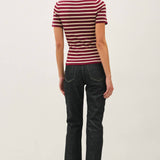 Be Cool - CLASSIC STRIPED CREWNECK SHORT SLEEVE SWEATER