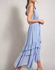 V NECK RUFFLE MAXI DRESS, eesome