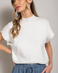 Mock Neck Short Sleeve Top (various colors), eesome