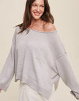 Light Weight Wide Neck Crop Pullover Knit Sweater, Listicle (Various colors)