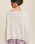 Light Weight Wide Neck Crop Pullover Knit Sweater, Listicle (Various colors)