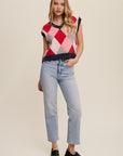 Argyle Cropped Sweater Vest, Listicle