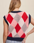 Argyle Cropped Sweater Vest, Listicle