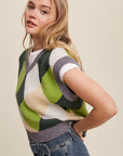 Argyle Cropped Sweater Vest, Listicle