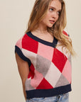 Argyle Cropped Sweater Vest, Listicle