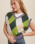 Argyle Cropped Sweater Vest, Listicle